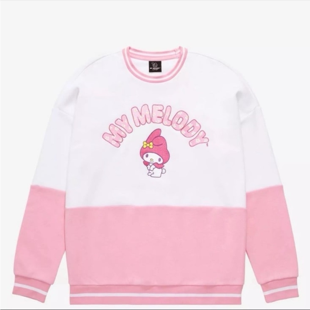 SANRIO MY MELODY EMBROIDERED
PANEL CREWNECK BOX LUNCH EXCLU
NWT XSMALL